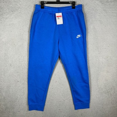 NEW Nike Joggers Sweatpants Mens Large Royal Blue Tapered Drawstring Leg Pull On