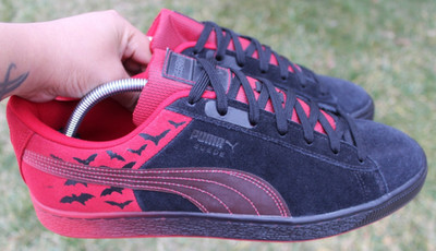 PUMA x Batman Black/Red Suede Classic Men's Sneakers Sz 11
