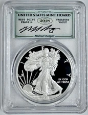 2018-W (2021) $1 American Silver Eagle WP Mint Hoard PCGS PR70DCAM Reagan Signed
