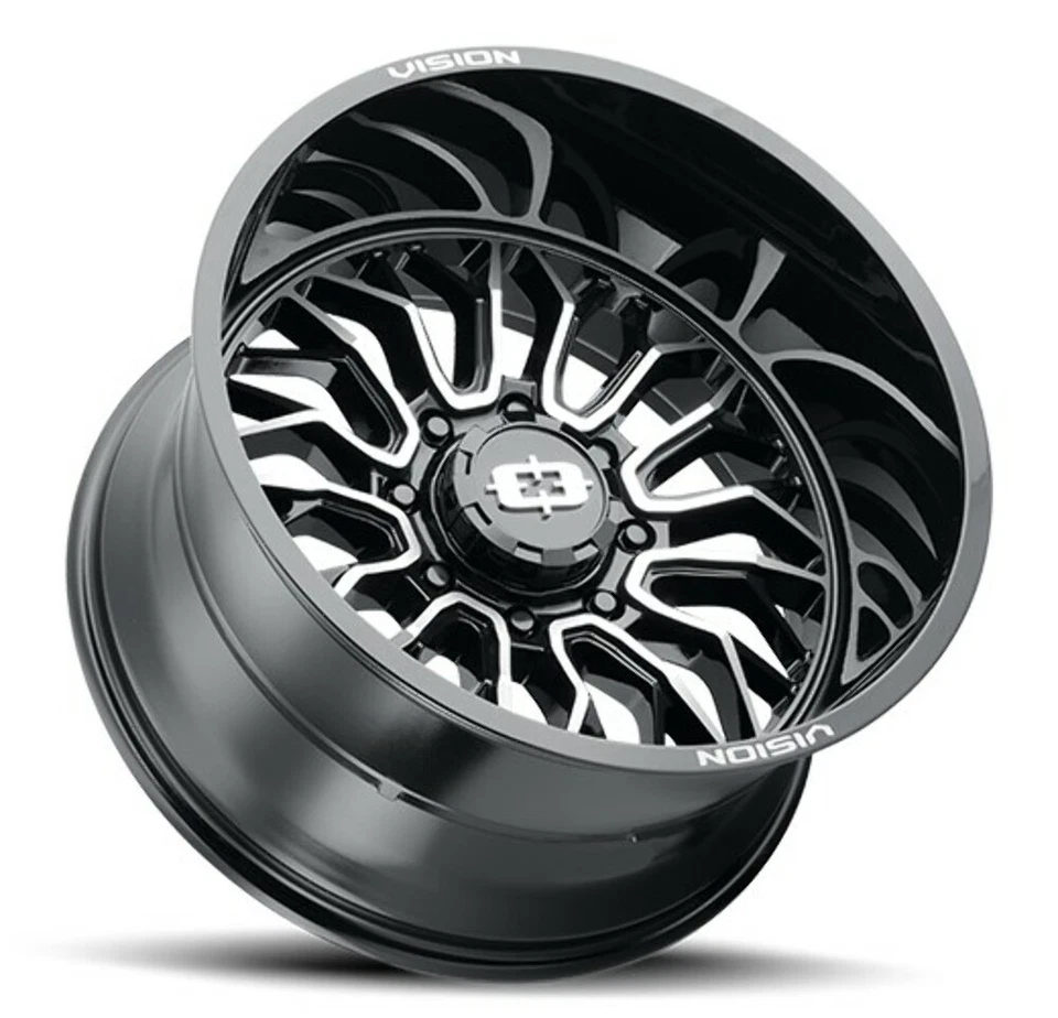 22" Vision 402 Riot Gloss Black Machined Face Wheel 22x12 6x5.5 Lifted Rim -51mm - Image 2 of 4