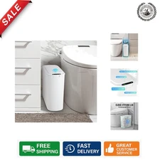 Smart Plastic 2.6 Gallon Touchless Trash Can with Odor Seal - Perfect for Home