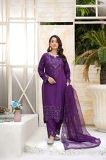 Pakistani Cotton Stitched Suit 3 PC Shalwar Kameez