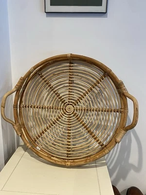 IKEA Solblek Wicker Tray with Handles - 45cm Diameter - Image 1 of 4