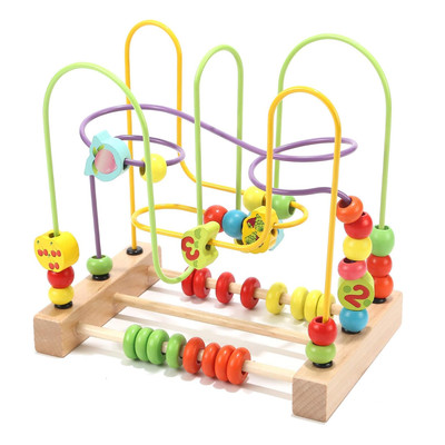 Holzspielzeug Roller Coaster Motorikschleife Lernspiel Beweglich Bead Maze Babys
