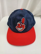 Vintage Cleveland Indians Hat Cap Snapback Red/Blue New Era KMG Pro Model