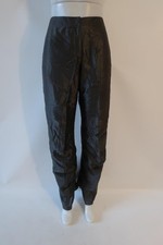 Women Giorgio Armani Off-Black Borgo-21 Pure Silk Flat Front Flare Pant 46 US/XL