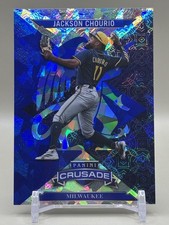 2025 Panini Crusade Jackson Chourio Crusade Blue Cracked Ice - Milwaukee Brewers