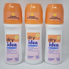 Dry Idea Roll-On Antiperspirant  Deodorant 72H Fresh Linen 3.25 fl oz 3 Pack 