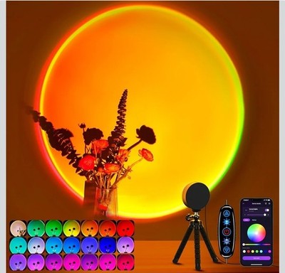 Sunset Lamp Projector, Rainbow Projection Led Lights with Remote, 16 Black .