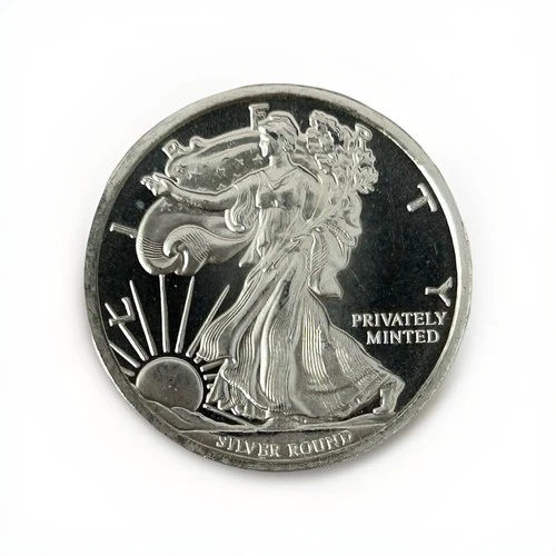 1/2 oz Silver Round Walking Liberty Round Money Metals Exchange 0.5 Oz .999 Fine