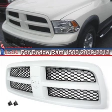 Bright White Shell Front Grille Grill Assembly For 2009-2012 Dodge Ram 1500