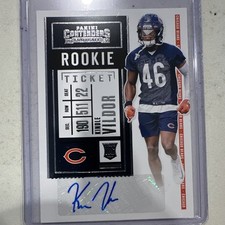 Panini 2020 Contenders Kindle Vildor Chicago Bears #214 Rookie Ticket Auto