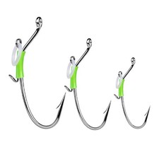 10pcs Live Shrimp Fishing Hooks with Luminous Band for Grouper Fishing — image 2