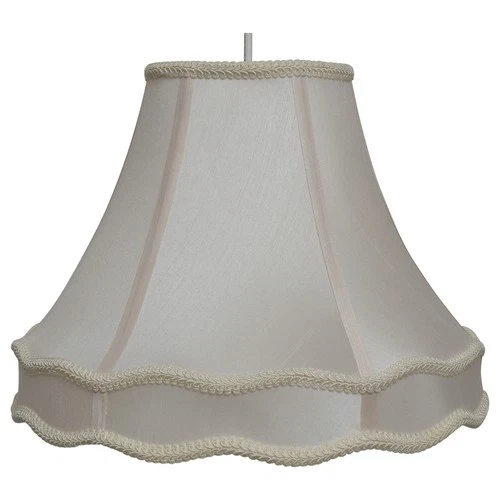Cream Double Scallop Fabric Lampshade For Ceiling Floor Or Table Light Shade