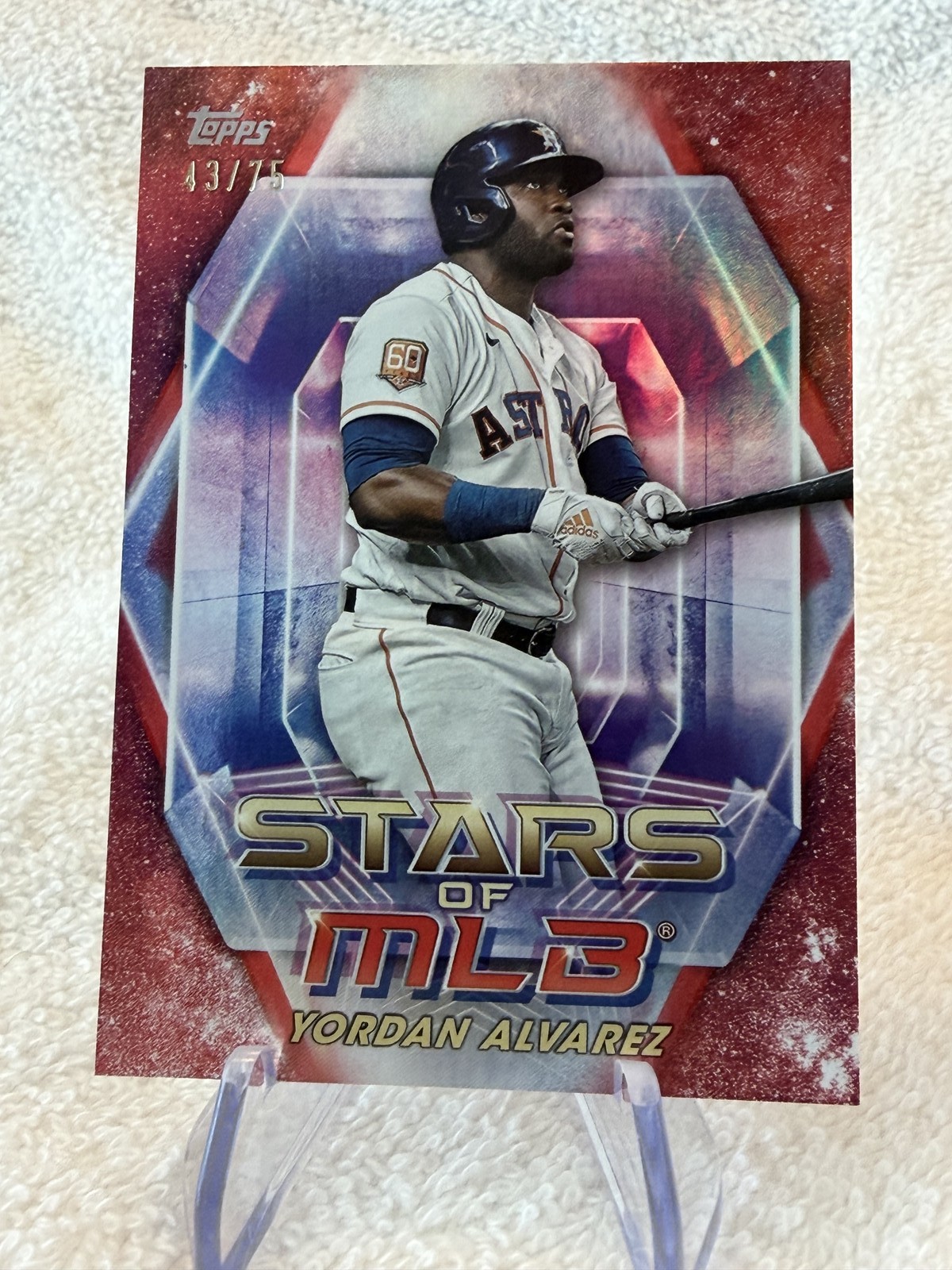 2023 TOPPS STARS OF MLB CHROME SERIES 2 YORDAN ALVAREZ RED REFRACTOR /75
