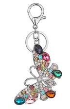 Butterfly Keychain Sparkling Keyring Crystal Rhinestones Purse Pendant Handbag C