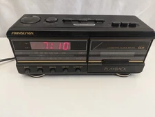 Watch Video! VTG Soundesign AM/FM Alarm Clock Radio Cassette Player Model 3827 
