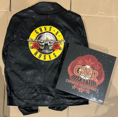 Guns N' Roses Lederjacke XL + Chinese Democracy Boxset Konvolut Sammler Geschenk