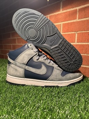 Nike Dunk High Armory Navy Blue Suede Sneakers Size 12  DQ7679-400