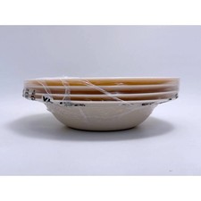 Set of 4 IKEA PARADISISK Glass Rim Deep Plate Soup Bowls 8.5" Pale Pink France