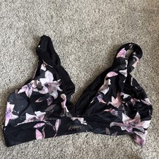 Victoria's Secret Pink And Black Floral Unlined Sports Bra Size XL
