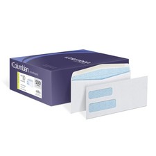 White Gummed 4 1/8 x 9 1/2 Inch Double-Window Business Envelopes 500 Count C...