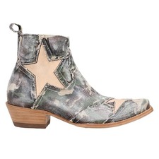 Dan Post Boots Womens Stardust Camo Denim Overlay Zippered Snip Toe Casual... 