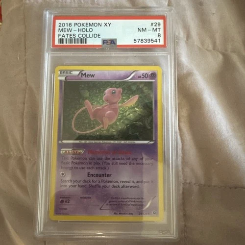2016 POKEMON XY FATES COLLIDE #29 MEW-HOLO PSA 8