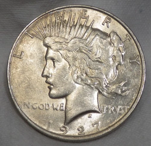 1927-D Peace Silver Dollar XF Details Obverse Scratch   Melt Value $61.83