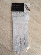 Leg Avenue G1260 Lace Wrist Length Ruffle Gloves White