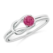 Round Pink Topaz Stone Wedding Stackable Ring Jewelry 925 Sterling Silver