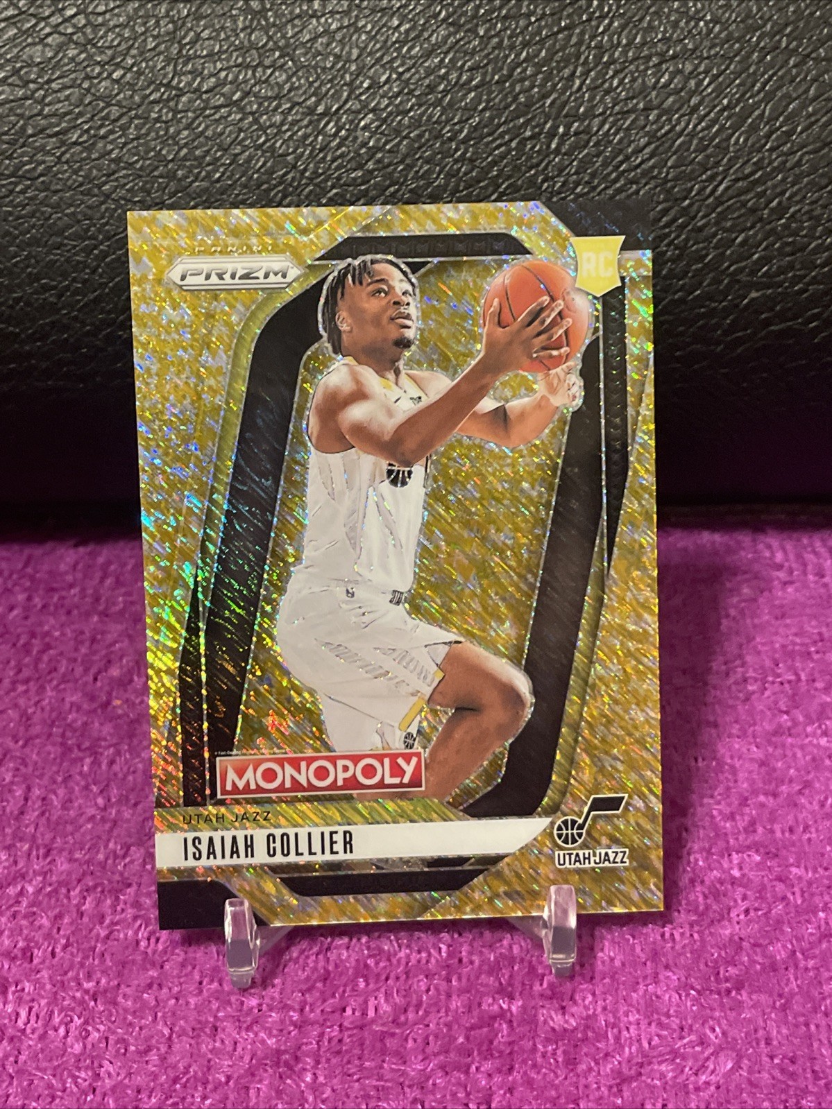 2024-25 Prizm Monopoly Isaiah Collier #36 RC Gold Millionaire Shimmer SP#/500