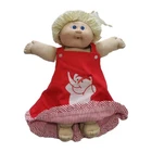 Cabbage Patch Kids Girl Doll Vintage Blonde Yarn Hair Blue Eyes Coleco Red Dress