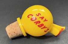 Vintage “Say Corby’s” Corby’s Liquor Bottle Pourer Stopper Cork