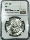 1900 MORGAN DOLLAR NGC MS63! TOUGH DATE! GREAT STRIKE! COLLECTOR COIN NR#G2014