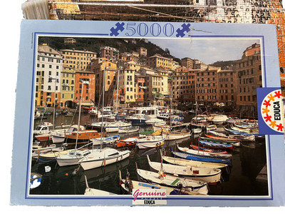 Vintage 1994 Educa 7.995 Camogli Italy 5000 Piece RARE Jigsaw Puzzle Sailboats