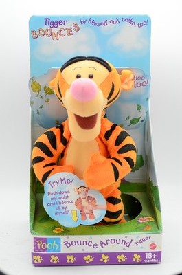 Vintage Winnie The Pooh Bounce Around Tigger Tiger 12'' Toy Mattel 1998 Works!
