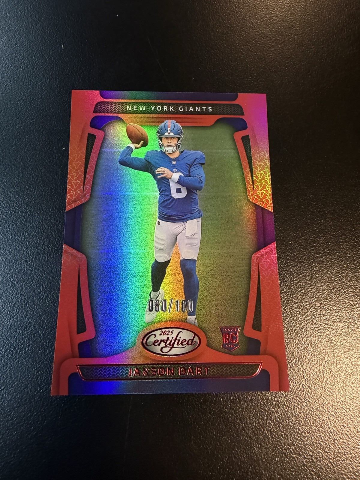 2025 Panini Certified Mirror Red Rookie Jaxson Dart #150/100 New York Giants NFL