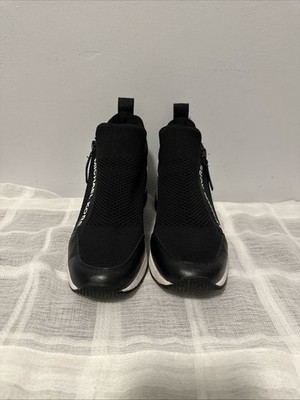 Michael Kors Willis Wedge Trainer Black Knit Shoe