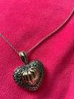 18” Heart Enhancer Pendant Necklace 925 Sterling Silver 18K Inv.2.7