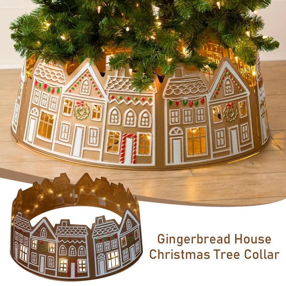 LED Gingerbread House Christmas Tree Collar Suitable All Xmas Tree, 26