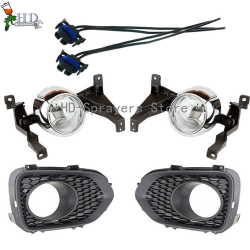 Set Front Bumper Fog Light Lamp Cover Connector LH RH For 2010-2012 KIA Sorento