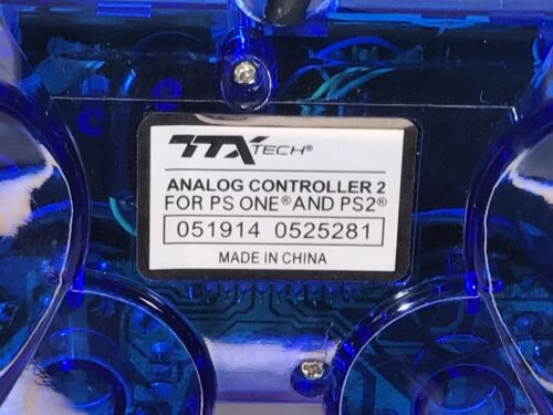 PlayStation 2 TTX Tech PS1 / PS2 Blue Wired Dual Analog Controller - Picture 9 of 12