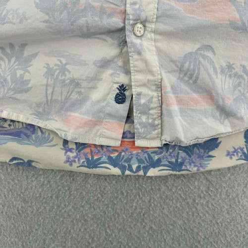 Chemise Chubbies homme XL beige imprimé floral plage manches courtes poche boutonnée - Photo 5/10