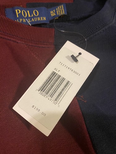 Polo Ralph Lauren “P” Patch Varsity Sweatshirt Sweater Navy Size: XLT MRSP $198 - Picture 5 of 5