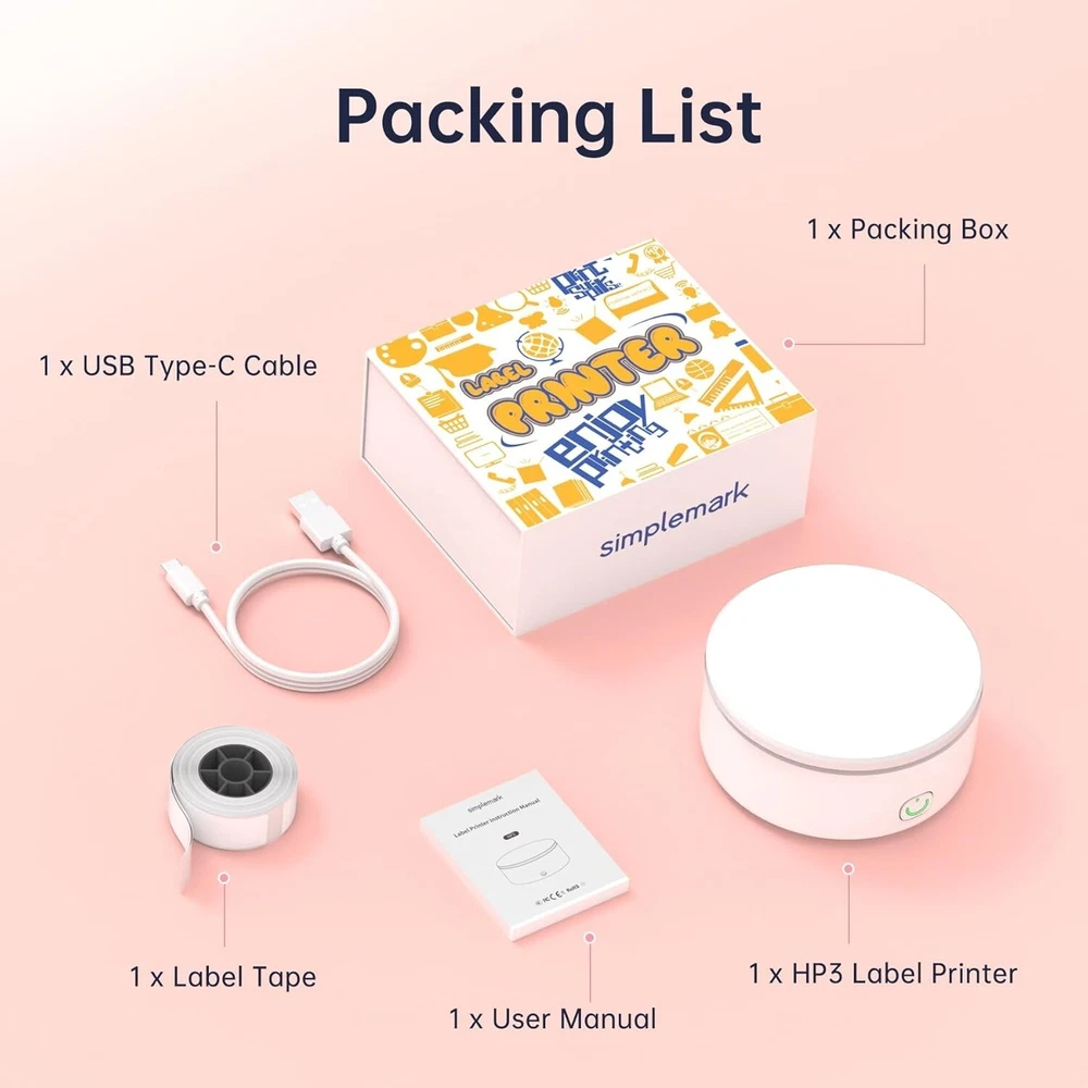 Portable Mini Label Maker Machine with Tape - Compact & Easy to Use Portable Mini Label Maker Machine with Tape - Compact & Easy to Use