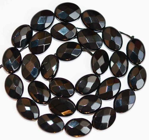 AAA Cut Faceted 8x12mm Oval Natural Onyx Black Agate Gemstone Beads 15" DIY Hand