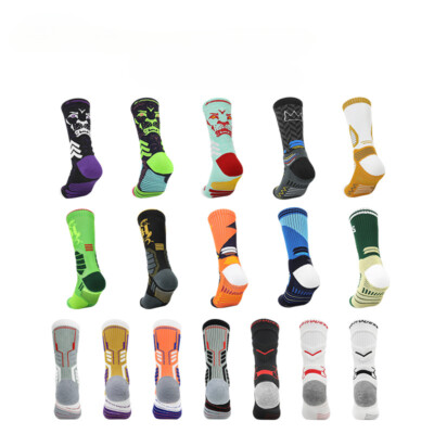 2 pairs of men's four season thick and breathable sports basketball socks
