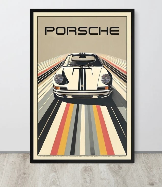 Vintage Car Poster Porsche 911 Wall Art, Vintage Car Prints | eBay