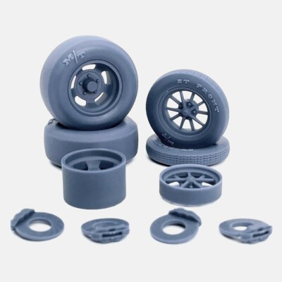 1/24 Resin 15x4.5 ET Gasser, 15x10 US Indy Mag Wheels, Mickey Thompson M/T Tires